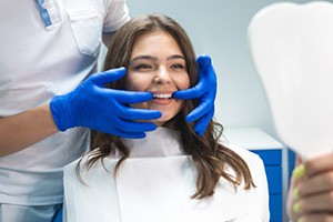 a patient undergoing a dental checkup