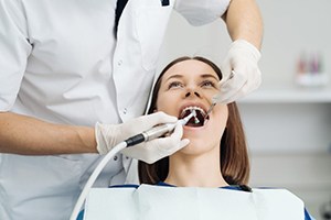 a patient undergoing gum disease treatment